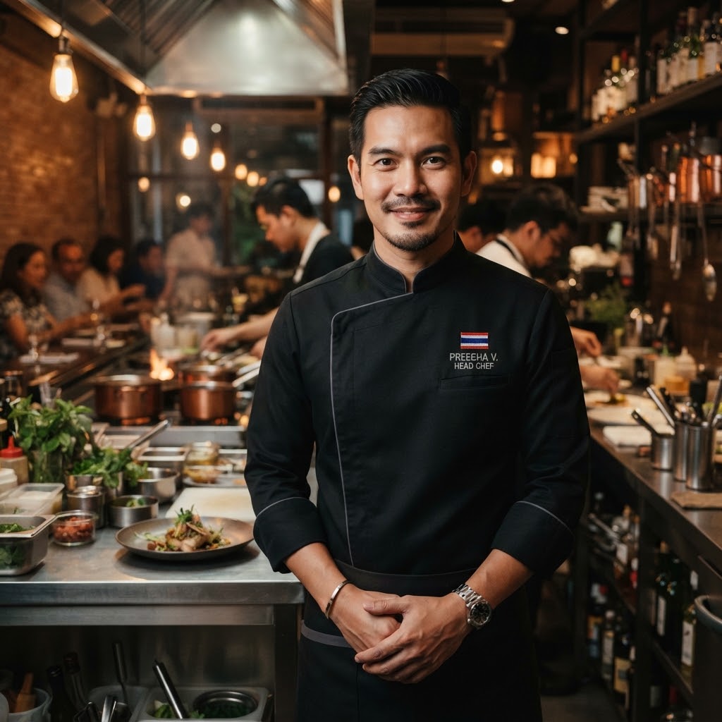 Portrait of Head Chef Phop Phongthorn at Monkiri