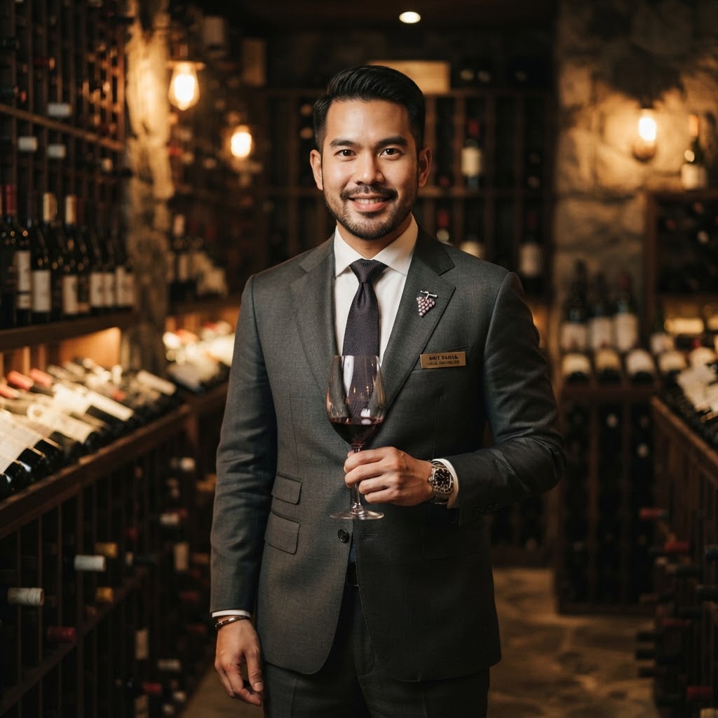 Portrait of Head Sommelier Win Pattarapon at Monkiri
