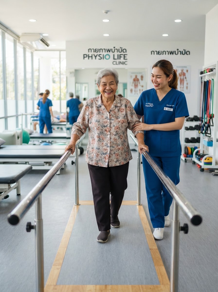 การทำกายภาพบำบัดฟื้นฟูการทรงตัวและข้อต่อสำหรับผู้สูงอายุ ช่วยป้องกันการล้ม