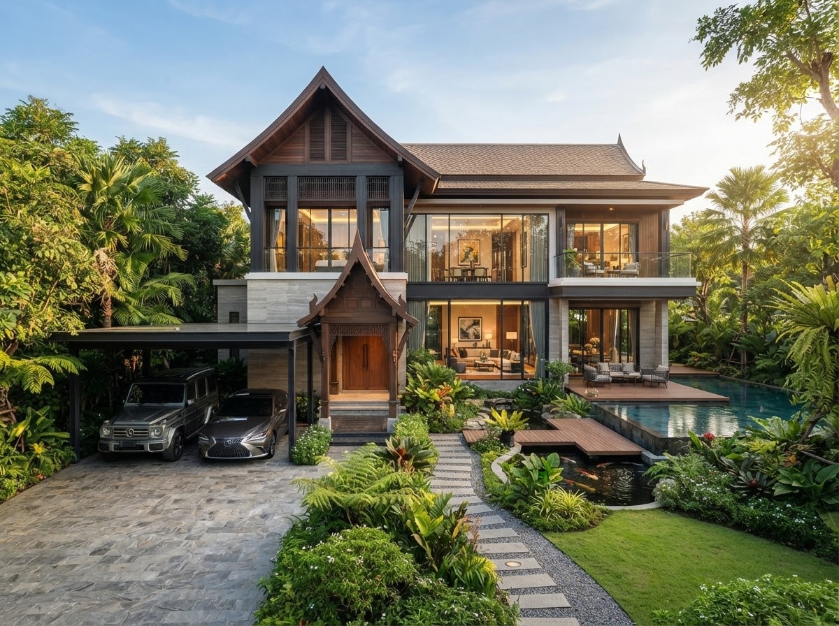 Modern Thai luxury two-story single detached house