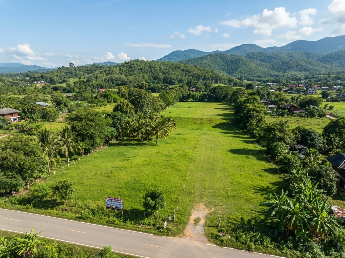 Prime land for sale in Thailand with green field