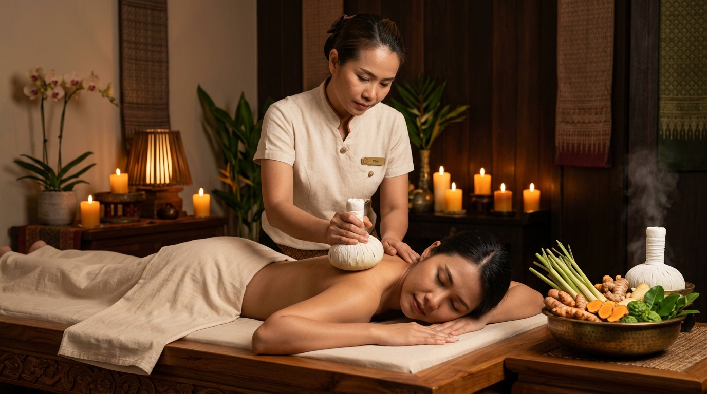 การนวดประคบสมุนไพรสดสูตรโบราณคลายกล้ามเนื้อ