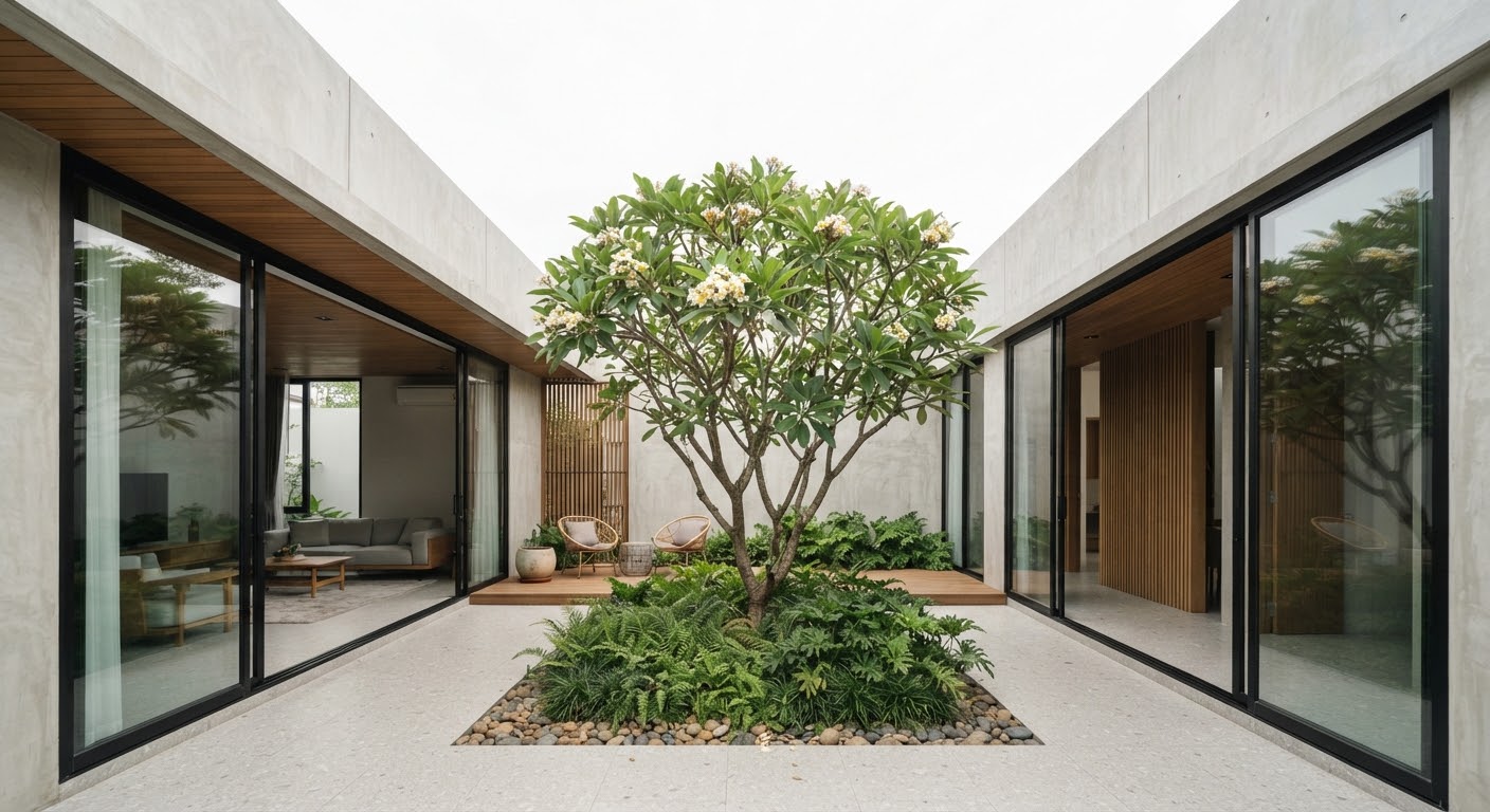 MONO Courtyard inner tree residence by Varelune Atelier