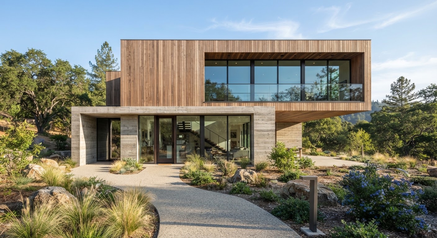 EMBER Residence modern wood concrete architecture